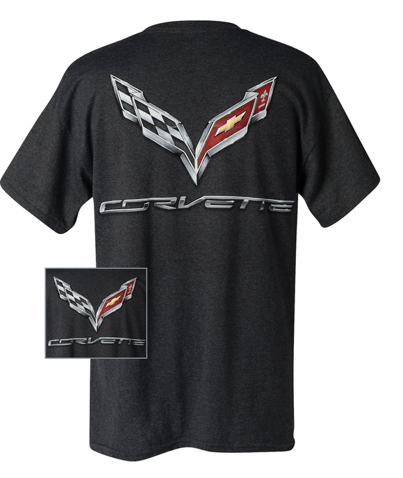 2014-2019 Chevrolet Corvette T-Shirt-Charcoal W/C7 Logo Large