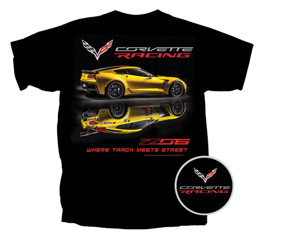 2014-2019 Chevrolet Corvette T-Shirt - C7 Z06 Racing W/Logo - Black - 2XL