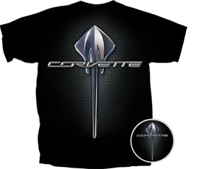 2014-2019 Chevrolet Corvette T-Shirt - C7 Stingray W/Vertical Logo - Black - 2XL