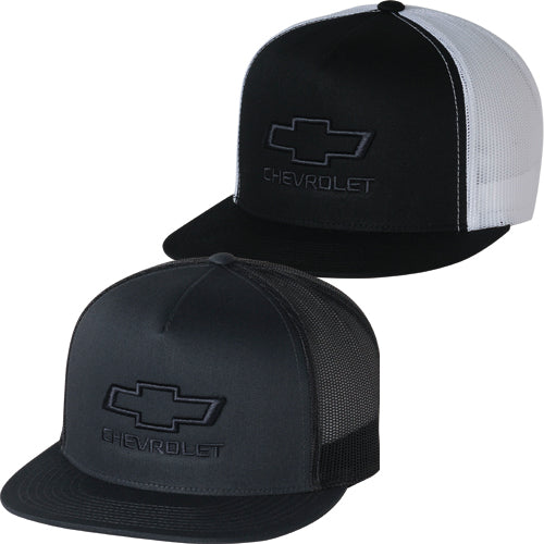 1953-2023 Chevrolet Corvette Flatbill Meshback Hat W/Bowtie Logo - Black