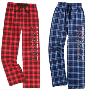 1953-2023 Chevrolet Corvette Flannel Pants W/Generation Logos - Red - Small