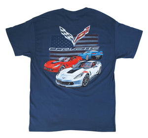 2014-2019 Chevrolet Corvette T-Shirt - C7 Grand Sport - Blue - 2XL