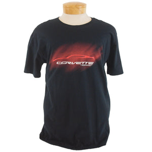 1953-2021 Chevrolet Corvette T-Shirt - Black W/Red Corv Sil Lg