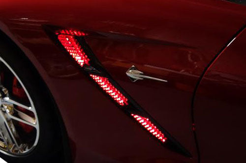 2014-2019 Chevrolet Corvette Side Fender Vent LED Strip Lighting - Red