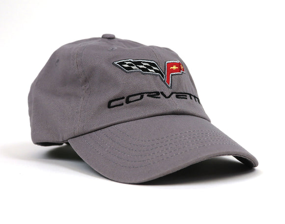 2005-2013 Chevrolet Corvette Cap. Gray W/C6 Logo - Solid Color