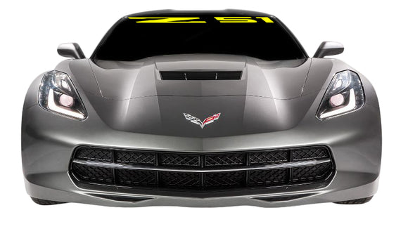 2014-2019 Chevrolet Corvette Windshield Decal - Z51 Logo Gloss Gray