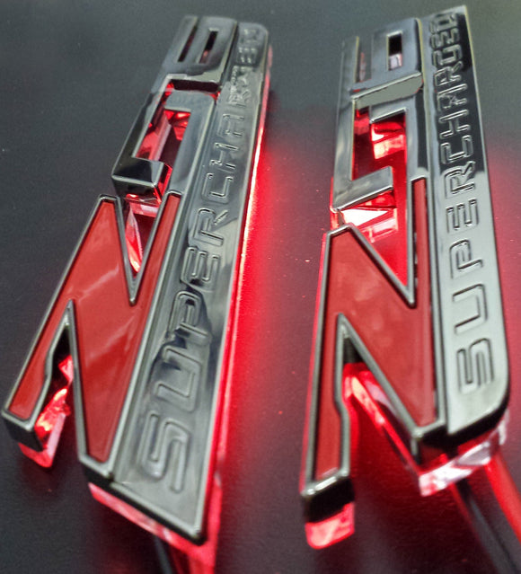 2015-2019 Chevrolet Corvette Factory LED Side Fender Emblem Lighting Effects - Pair Red