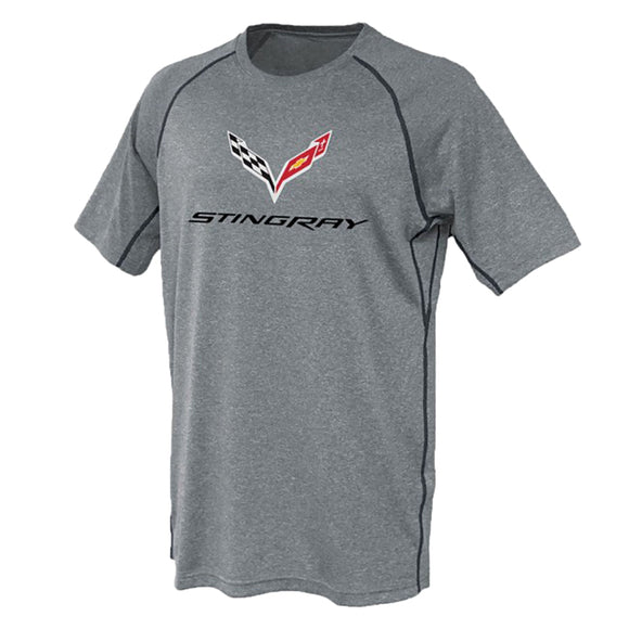 2014-2019 Chevrolet Corvette T-Shirt - C7 Logo - Gray W/Black Contrast Stitching - Medium