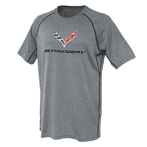 2014-2019 Chevrolet Corvette T-Shirt - C7 Logo - Gray W/Black Contrast Stitching - Small