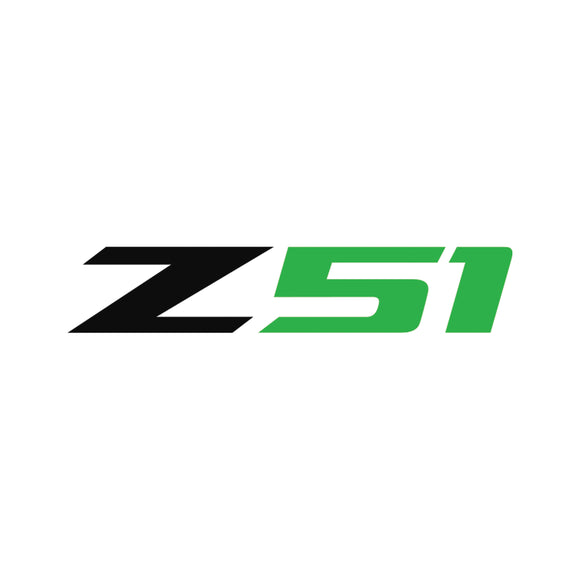 2014-2019 Chevrolet Corvette Z51 Rear Bumper Decal - Single Gloss Black Z Gloss Lime Green 51