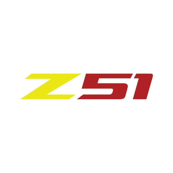 2014-2019 Chevrolet Corvette Z51 Rear Bumper Decal - Single Gloss Yellow Z Matte Red 51