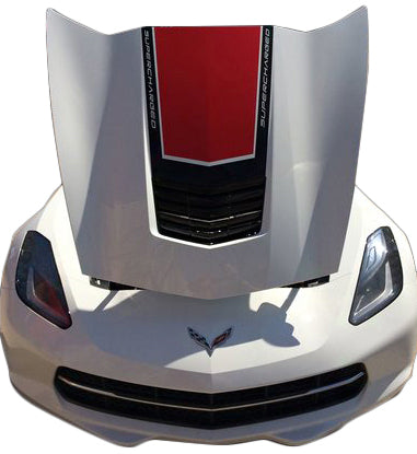 2014-2019 Chevrolet Corvette Two Tone Stinger Stripe - Gloss Black Gloss Black