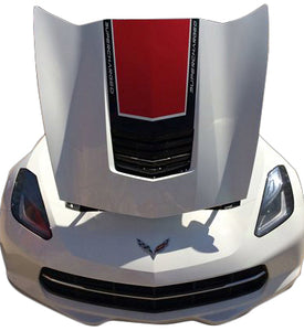 2014-2019 Chevrolet Corvette Two Tone Stinger Stripe - Gloss Black Gloss Red