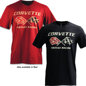 1968-1982 Chevrolet Corvette T-Shirt - Vintage Corvette Racing - Black - Large