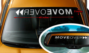 1953-2023 Chevrolet Corvette MOVE OVER Script Windshield Banner Decal - 35 Inch Gloss Black