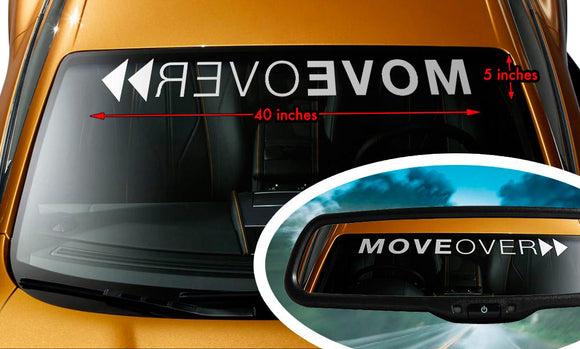 1953-2023 Chevrolet Corvette MOVE OVER Script Windshield Banner Decal - 40 Inch Gloss Orange