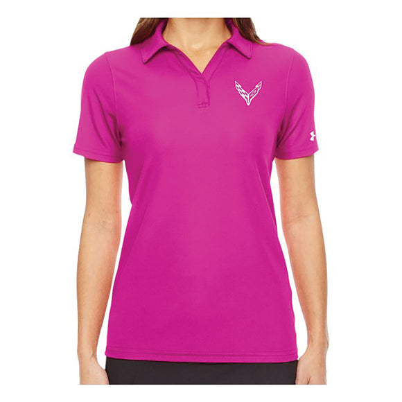 2020-2021 Chevrolet Corvette Ladies Under Armour Polo - Next Generation W/C8 Logo - Tropic Pink - Medium