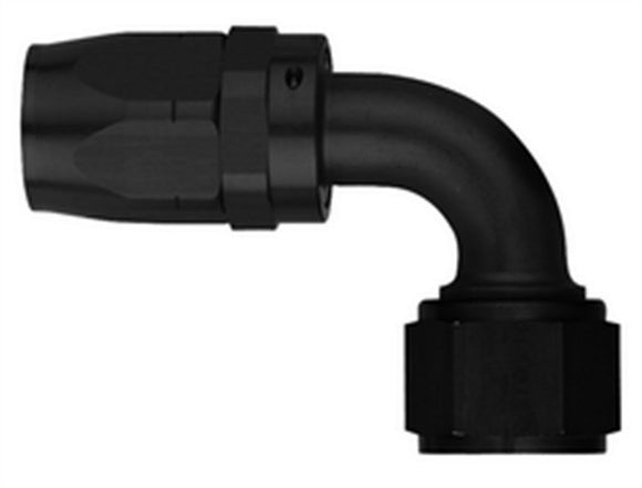 #12 90 Deg Hose End Black