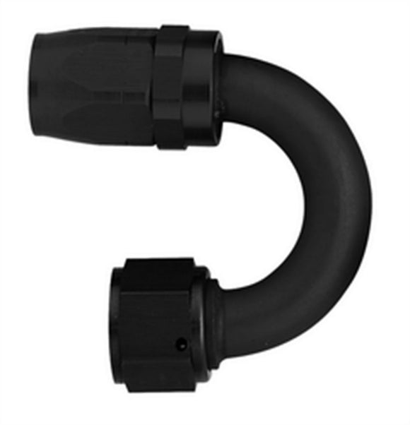 #6 180 Deg Hose End Black