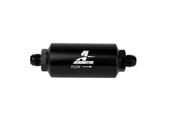 6an Inline Fuel Filter 10 Micron 2in OD Black