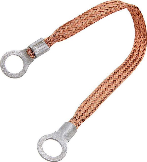 Copper Ground Strap 6in w/ 3/8in Ring Terminals