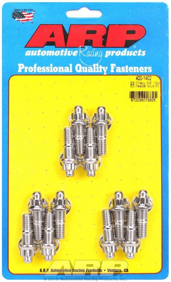 S/S Header Stud Kit - 3/8in x 1.670in OAL (12)