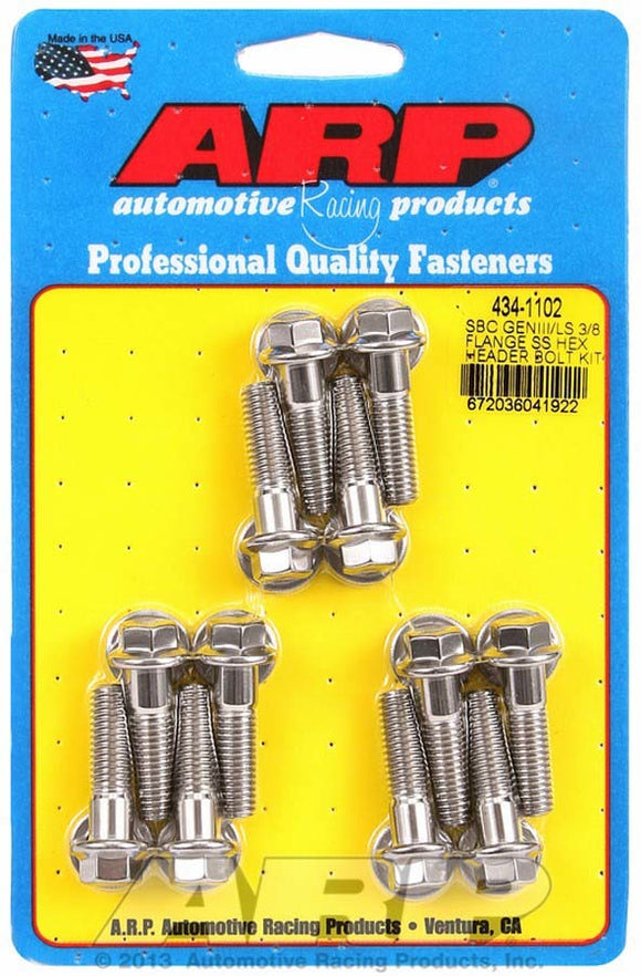 S/S Header Bolt Kit - 6pt. GM LS