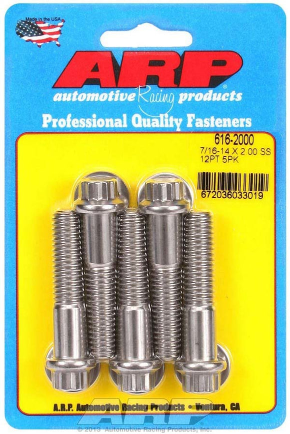 S/S Bolt Kit 12pt 5pk 7/16-14 x 2.000