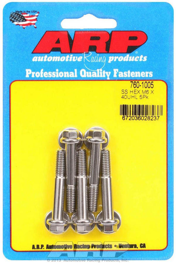 S/S Bolt Kit - 6pt. (5) 6mm x 1.00 x 40mm