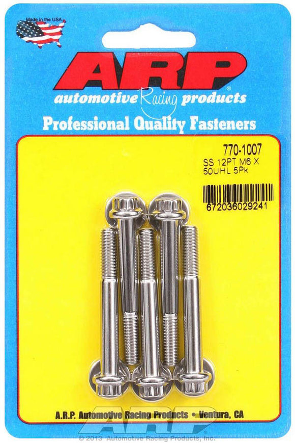 S/S Bolt Kit - 12pt. (5) 6mm x 1.00 x 50mm