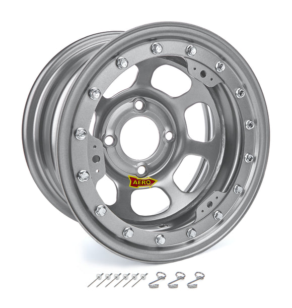 13x7 2in. 4.50 Silver Beadlock Wheel