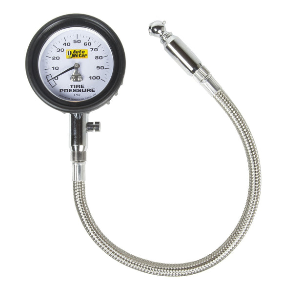 Tire Press. Gauge 0-100 PSI Analog w/Bleed Valve