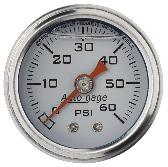 1-1/2in Pressure Gauge 0-60psi- White