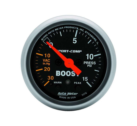 2-1/16in S/C Boost/Vac. Gauge 30in/15psi