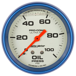 2-5/8 Ultra-Nite Oil Press. Gauge 0-100psi