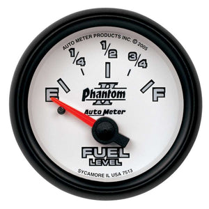 2-1/16in P/S II Fuel Level Gauge 0-90ohms