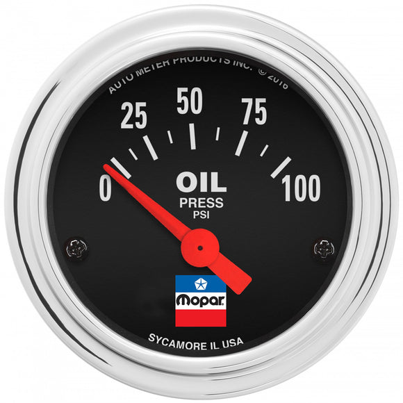 2-1/16 Oil Press Gauge Mopar Logo Series