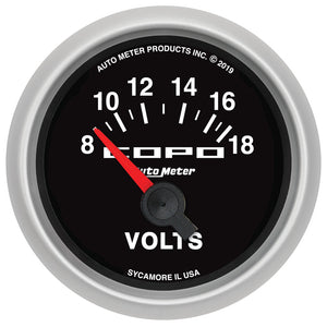 2-1/16 COPO Voltmeter Gauge 8-18 Volts