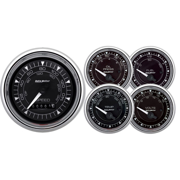 2/16 Chrono Chrome Gauge 5-Piece Gauge Kit