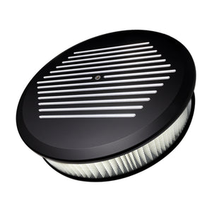 Air Cleaner 14in Round Ball Milled Black