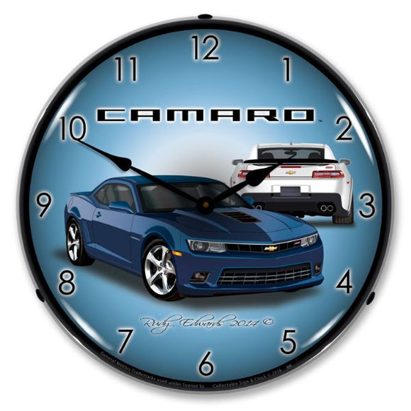 2014-2014 Chevrolet Camaro LED Clock. SS Blue Ray