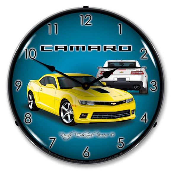 2014-2014 Chevrolet Camaro LED Clock. SS Bright Yellow