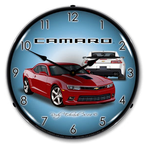 2014-2014 Chevrolet Camaro LED Clock. SS Crystal Red