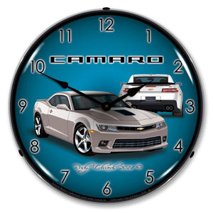 2014-2014 Chevrolet Camaro LED Clock. SS Silver Ice