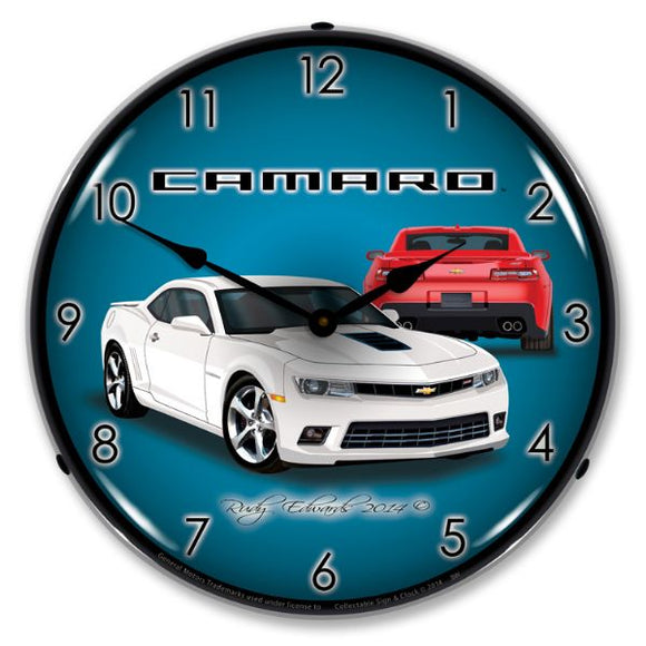 2014-2014 Chevrolet Camaro LED Clock. SS Summit White