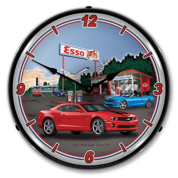 2010-2015 Chevrolet Camaro LED Clock. Esso Station