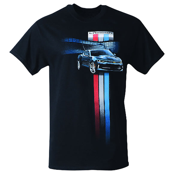 1967-2021 Chevrolet Camaro T-Shirt - New Racing Stripe Black - Medium