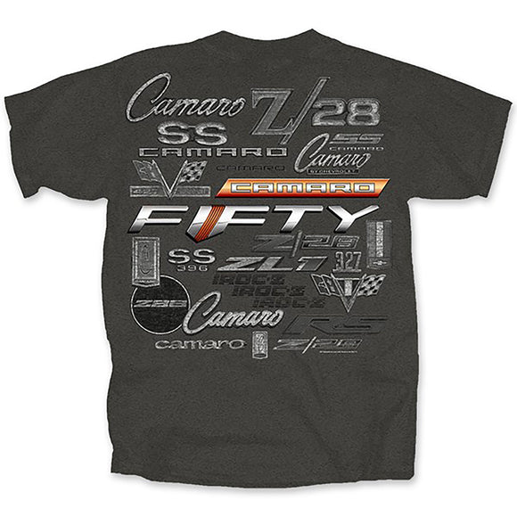 1967-2021 Chevrolet Camaro T-Shirt - All Logos Gray, S