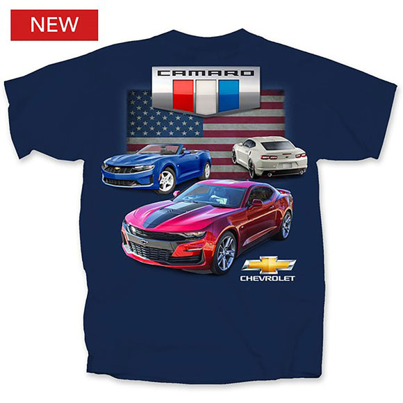 1967-2021 Chevrolet Camaro T-Shirt - Flag Blue, S