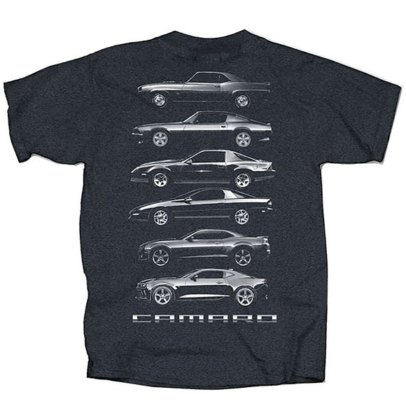 1967-2021 Chevrolet Camaro T-Shirt - Six Profiles Dk Gray, S